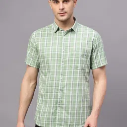 Cantabil Green Regular Fit Checks Shirt image 1