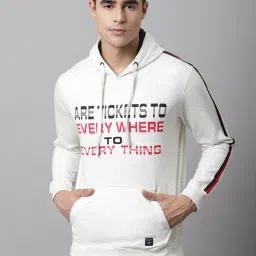 Cantabil Off White Regular Fit Printed Hooded Sweatshirt image 1