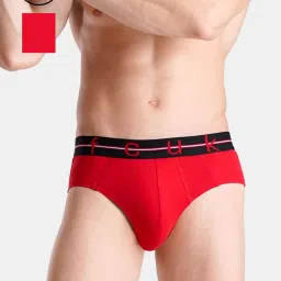 FCUK Red Cotton hecks Briefs Pack of 2 image 1