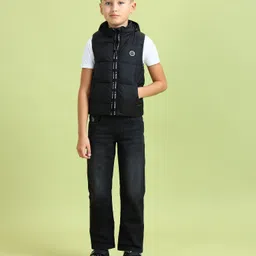 U.S. Polo Assn. Kids Boys Hooded Typography Printed Casual Gilet Jacket-picture-20