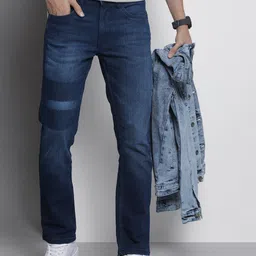 The Indian Garage Co Men Slim Straight Fit Light Fade Stretchable Jeans-picture-29