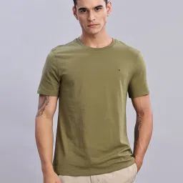 TOMMY HILFIGER Olive Solid T-Shirt image 1