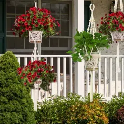 MODERN HOMES White Handmade Macrame Cotton Plant Hangers - Set of 4 image 3
