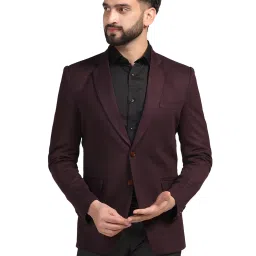 TAHVO Maroon Regular Fit Notch Lapel Blazer image 1