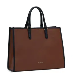 Miraggio Brown Solid Large Tote Handbag image 5