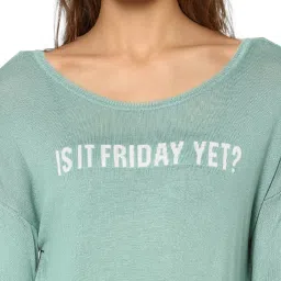 Only Green Graphic Print Pullover image 5