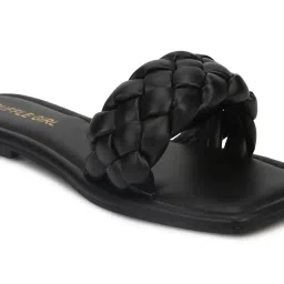 Truffle Girl by Truffle Collection Women's Black Casual Sandals image 4