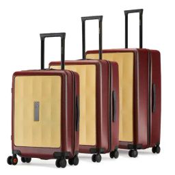 Nasher Miles Zanzibar Yellow & Maroon 8 Wheels Large Hard Cabin Trolley Bag Set of 3-picture-48