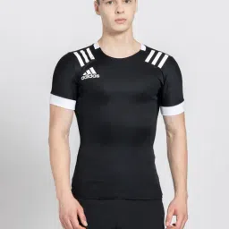 adidas Black Slim Fit Striped Jersey-image-48