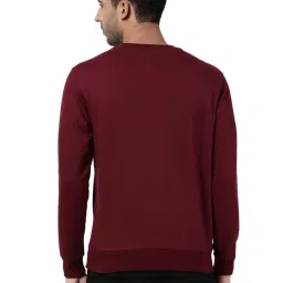 Ad By Arvind Maroon Cotton Slim Fit Sweatshirt image 2