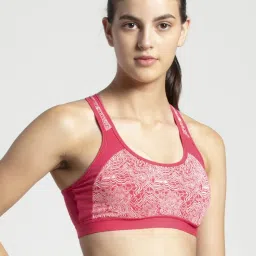 Jockey 1380 Women's Wirefree Padded Super Combed Cotton Elastane Active Bra (Prints May Vary) image 3