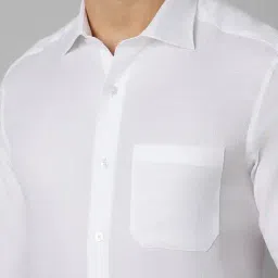 Louis Philippe White Cotton Regular Fit Texture Shirt image 4