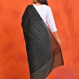 HELLA FASHIONS Pack Of 2 Geometric Woven Design Chanderi Dupatta image 4