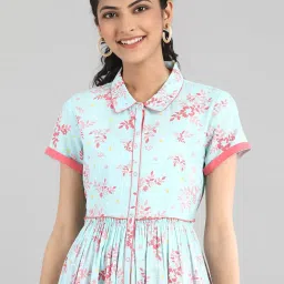 Aurelia Blue Printed A Line Kurta image 5
