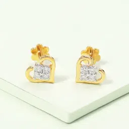 Candere by Kalyan Jewellers Peacock Collection 18k Yellow Gold Diamond Stud Earrings for Women-picture-22