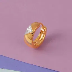 Candere by Kalyan Jewellers Peacock Collection 18k Yellow Gold Diamond Huggies Earrings for Men-image-8