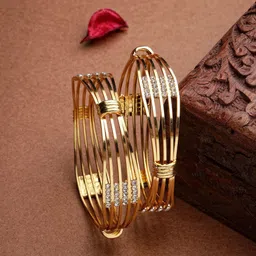 Anouk Women Set of 2 Gold Plated Kundan Studded Bangles-picture-20