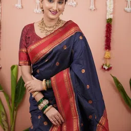 VS MALL Woven Design Zari Banarasi Saree image 3