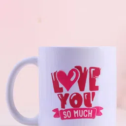 Floweraura White & Red "Love You So Much" Printed Ceramic Mug-picture-11