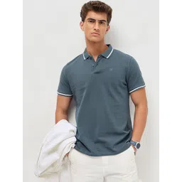 Urbano Fashion Men's Dark Grey Solid Regular Fit Half Sleeve Cotton Polo T-Shirt-picture-27