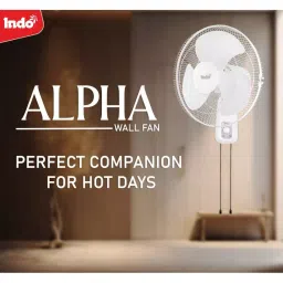 Indo Alpha Series 400 mm Sweep Size 110 W Wall Fan in White, ALPHA-16-WHITE image 2