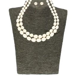 Sri Jagdamba Pearls White Alloy Classic Necklace & Earring Set-picture-20