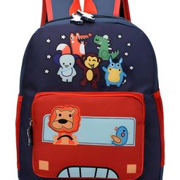 Bembika Kindergarten Cute Cartoon Kids School Bag Jungle Safari Red - 11.8 Inches-picture-3