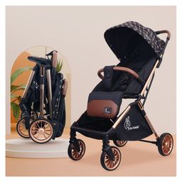 R for Rabbit Premium Design Street Smart Stylish Stroller & Pram With Auto Fold Mechanism- Gold & Black-picture-15
