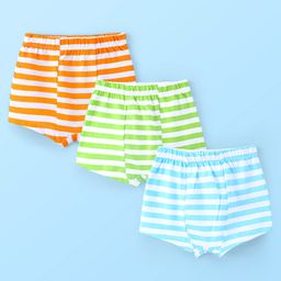 Doodle Poodle 100% Cotton Briefs with Striped Print Pack Of 3 - Blue Green Orange-picture-24