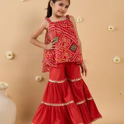 Pspeaches 2-Piece Ready To Wear Kurta And Sharara Set -Red-picture-27