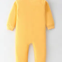 BLUSHES Christmas Theme 100% Cotton Full Sleeves My First Christmas Text Printed Romper - Yellow image 3