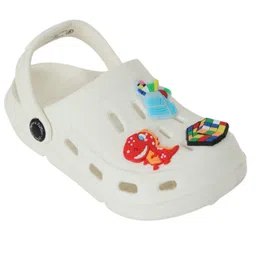 Yellow Bee Backpack & Dinosaur Applique Detailed Perforated Slingback Clogs - White image 3