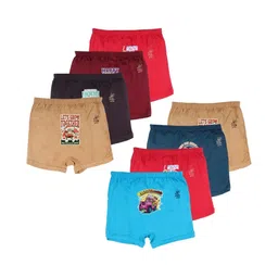 Kids Basket Girls Pack Of 8 Cotton Printed Mid-Rise Boy Shorts-image-8