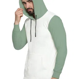 BEYOU FASHION Men Colourblocked Hooded Sweatshirt image 5