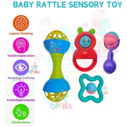 OPINA Baby Rattle Set Pack of 4 - Multicolor image 4