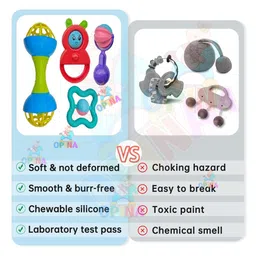 OPINA Baby Rattle Set Pack of 4 - Multicolor image 5