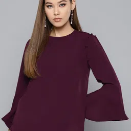 Harpa Women Burgundy Solid Top-picture-31