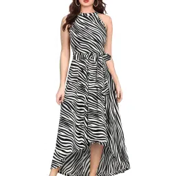 Odette Black & White Printed High-low Dress image 1