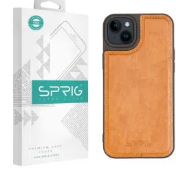 Sprig Glossy Leather Back Cover for APPLE iPhone 14 Plus (Brown)-picture-37