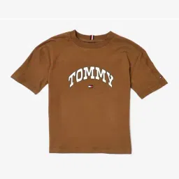 Tommy Hilfiger Brown Cotton Regular Fit Printed T-Shirt-image-21