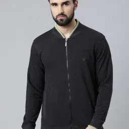 DIXCY SCOTT MAXIMUS Jet Black Relaxed Fit Bomber Neck Jacket image 1