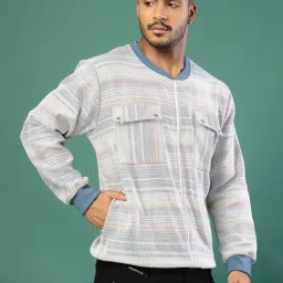 Rigo Multicolor Regular Fit Self Bomber Jacket image 4