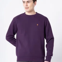 Red Tape Purple Regular Fit Solid Sweatshirt image 1
