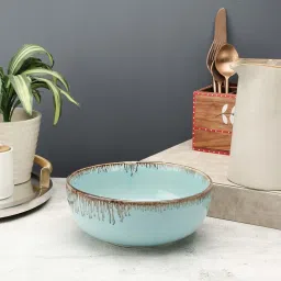 VarEesha Tranquil Sage Green Ceramic Serving Bowl (1.2 L) image 1