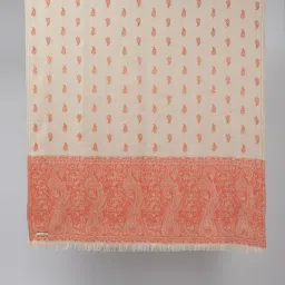 Cayman Beige & Orange Motifs Printed Shawl image 3