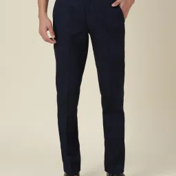 Fabindia Navy Slim Fit Elasticated Trousers image 1