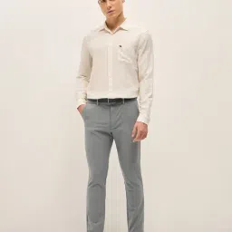 The Bear House Grey Polyester Slim Fit Solid Formal Trousers image 5