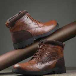 Spykar Men's Brown Derby Boots-picture-23