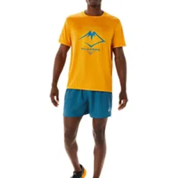 Asics Teal Regular Fit Check Sports Shorts image 5