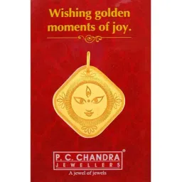 P.C. Chandra Jewellers 24k (999) 3gm Yellow Gold Maa Durga Coin Pendant-picture-195
